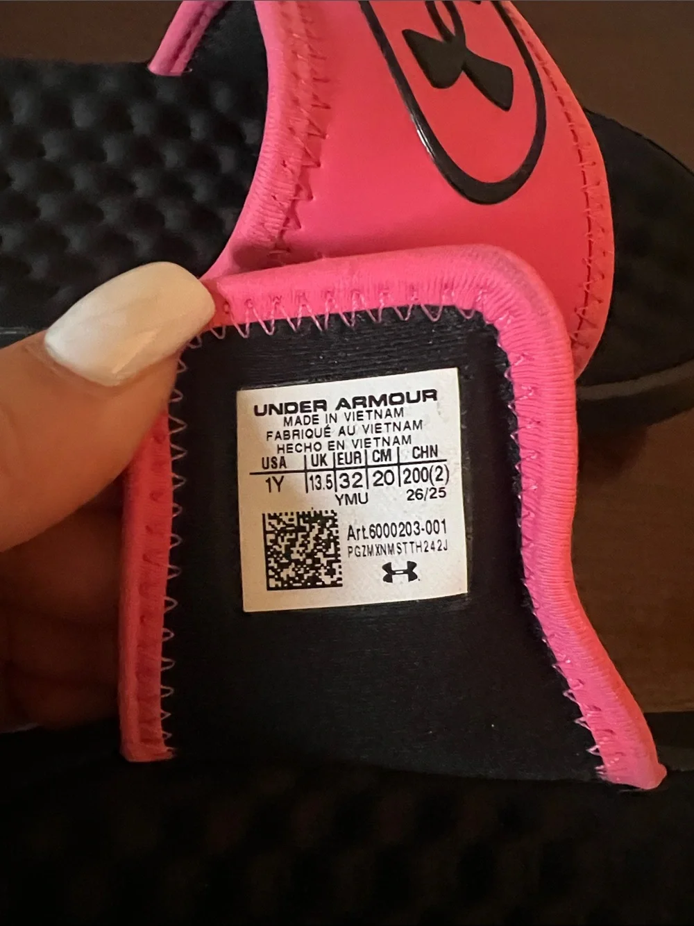 Under Armour Girls Slides 1Y